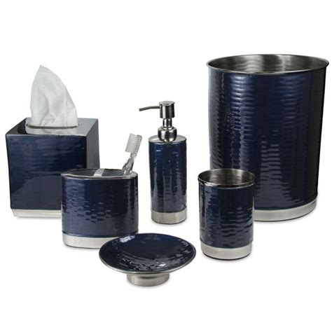 navy bath accessories